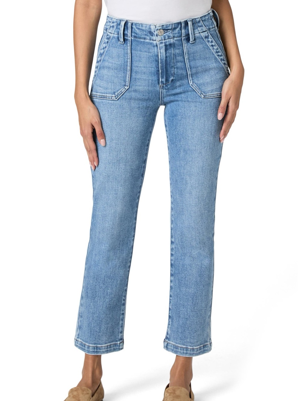 PAIGE Mayslie - Light Blue Women's Straight-Leg Jeans